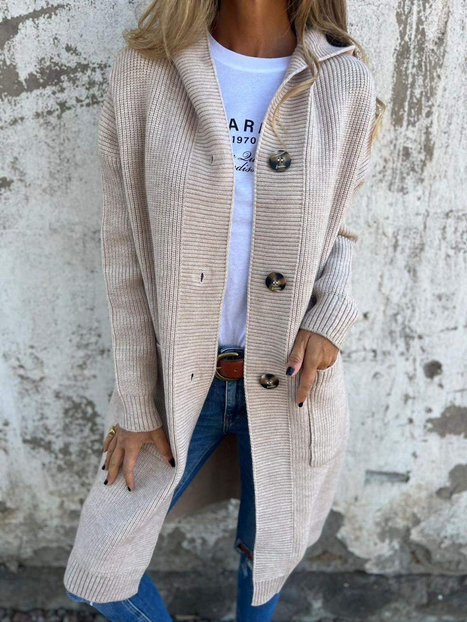 Cardigan Women Long Hooded | Button Front with Pockets – Oatmeal#color_oatmeal